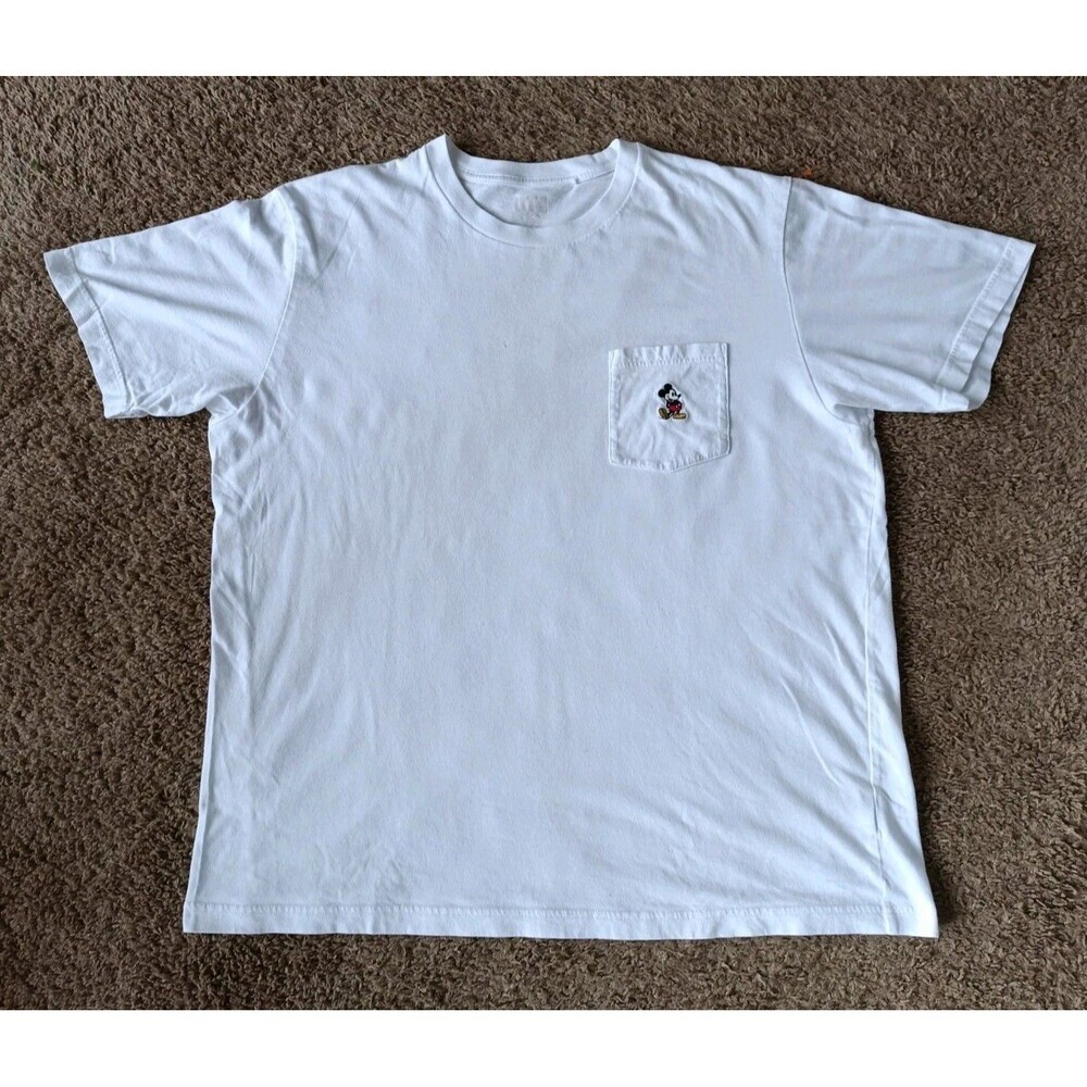 Uniqlo Disney Mickey Mouse T-Shirt  Women's XL Embroidered Front Pocket